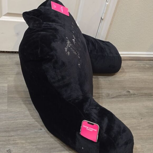 Juicy Couture Home Rhinestone Logo Plush Bed Rest Pillow w/Phone Storage Pocket - Picture 7 of 7